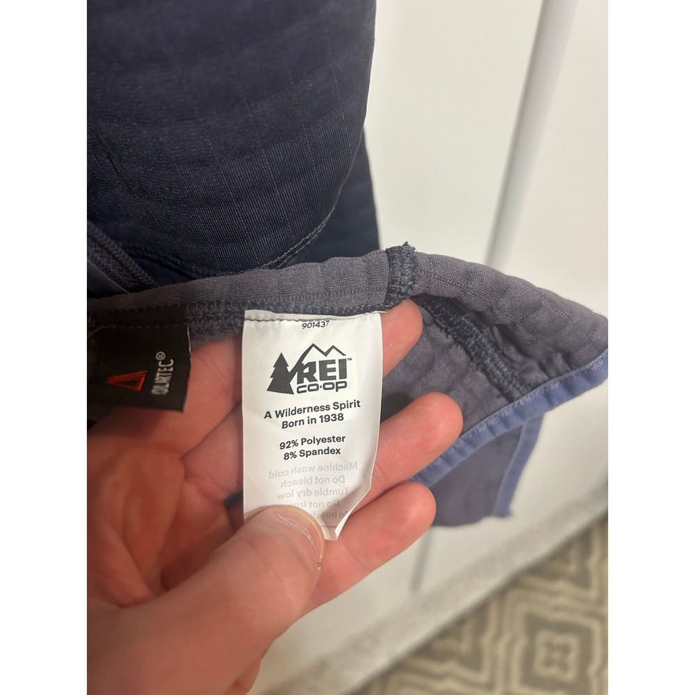 REI Co-op Mens Hyperaxis Grid Fleece Jacket Full Zip Blue Medium Hiking Layer - Picture 12 of 16